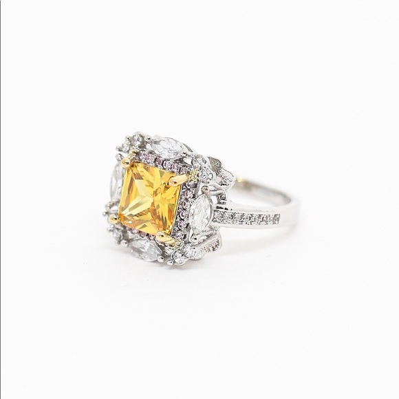 18k Gold Dipped Yellow Pink Topaz Engagement - Picture 11 of 12